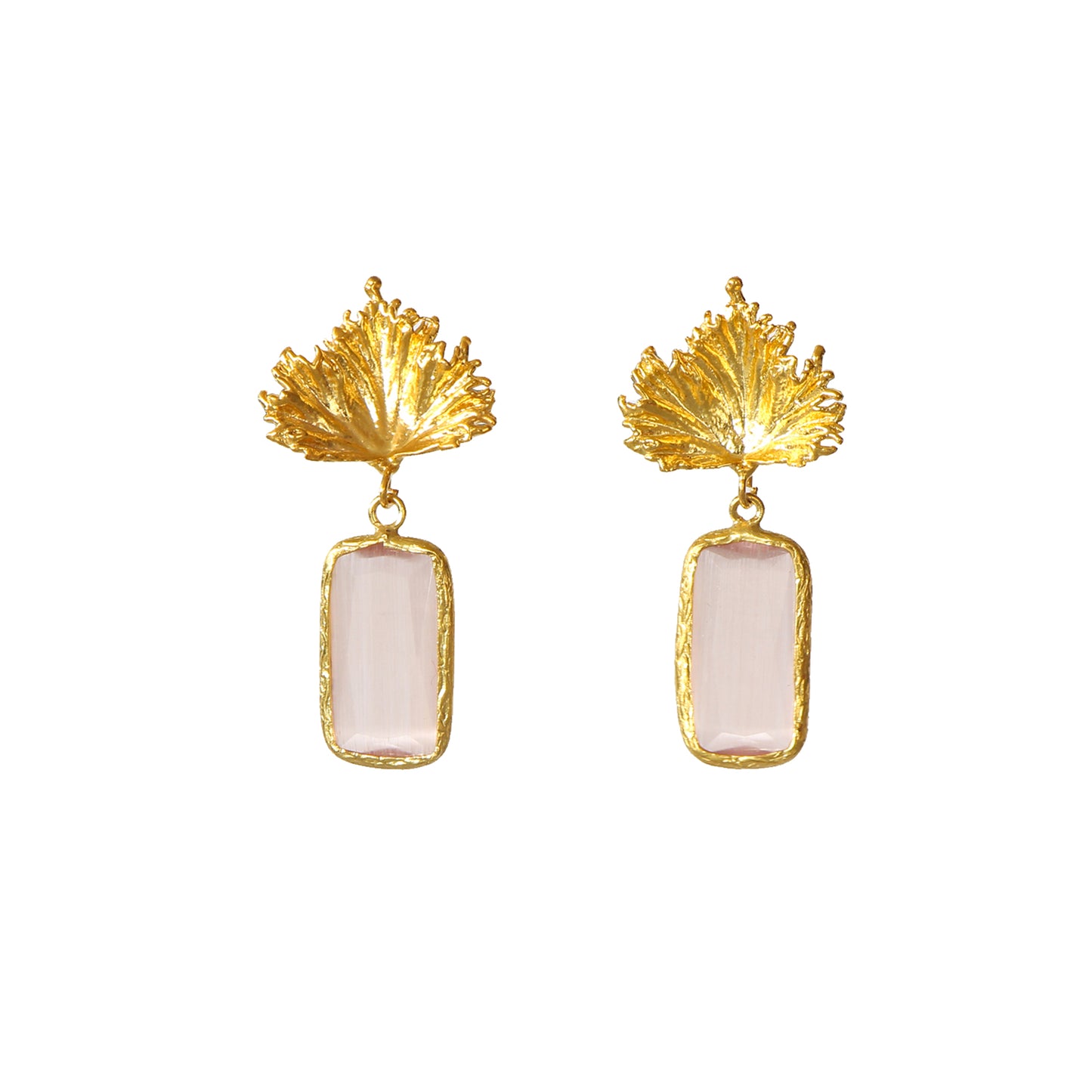 Aros Otoño Rosa - Baño de oro 22k