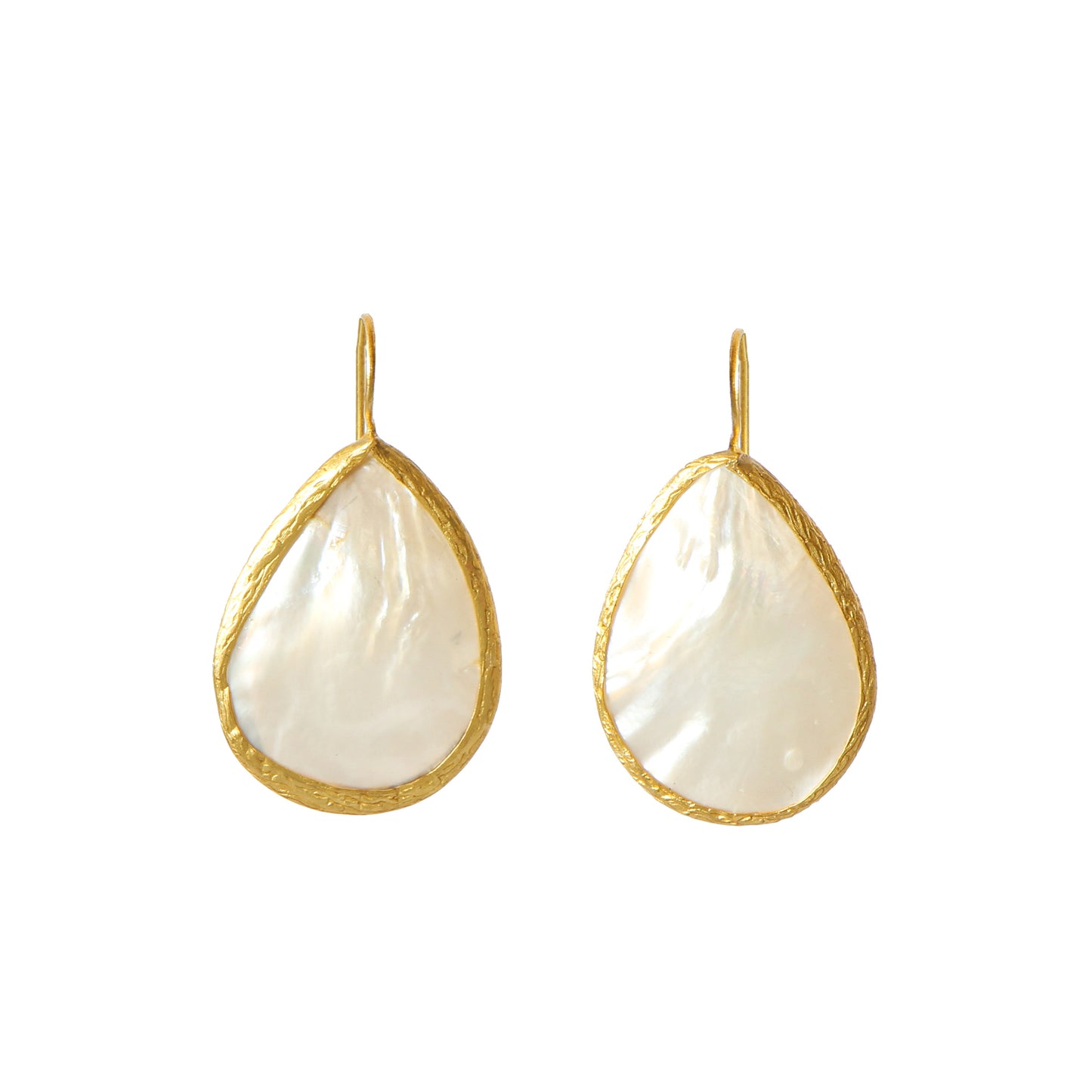 Aros Sedef Nácar - Baño de oro 22k