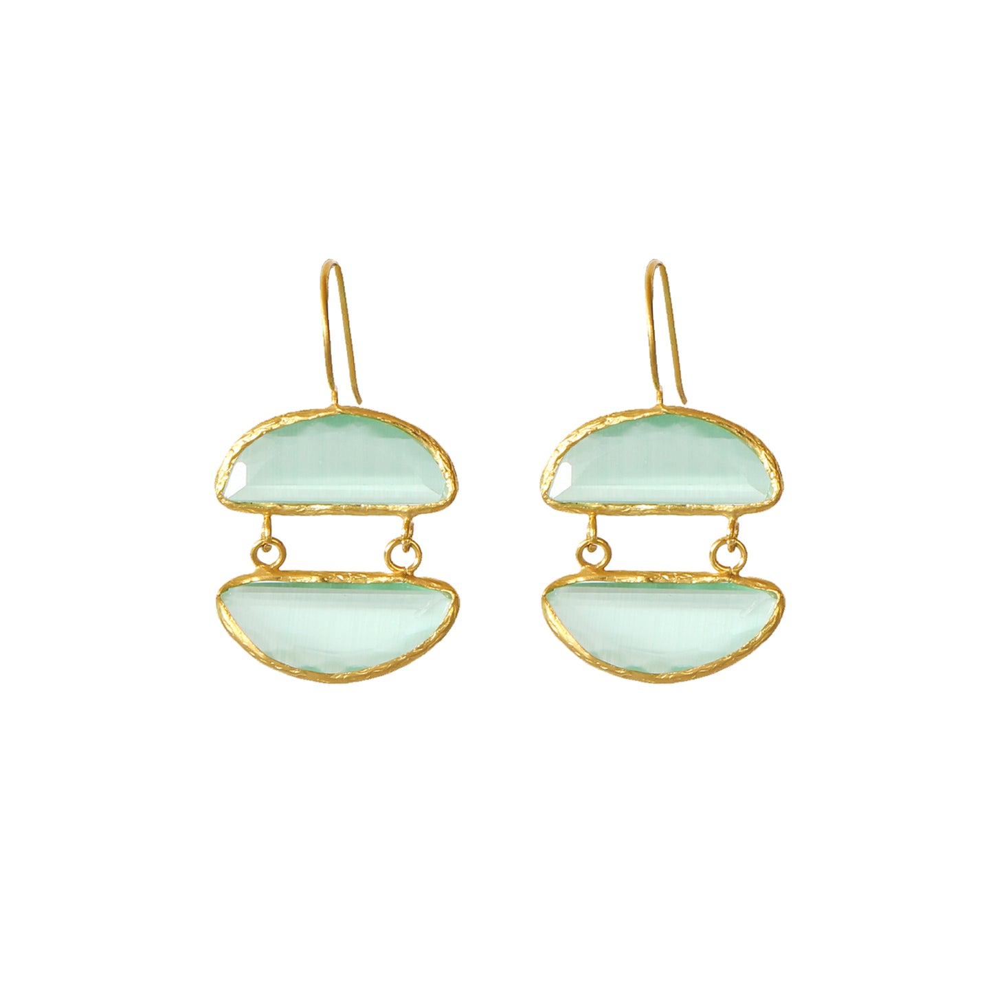 Aros Alara Verdeagua - Baño de oro 22k