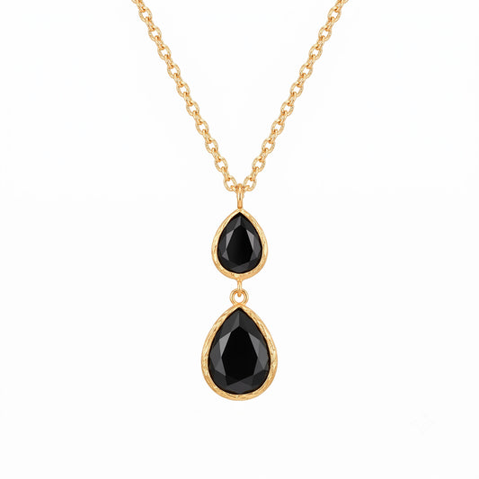 Collar cadena Doble Aura Negro