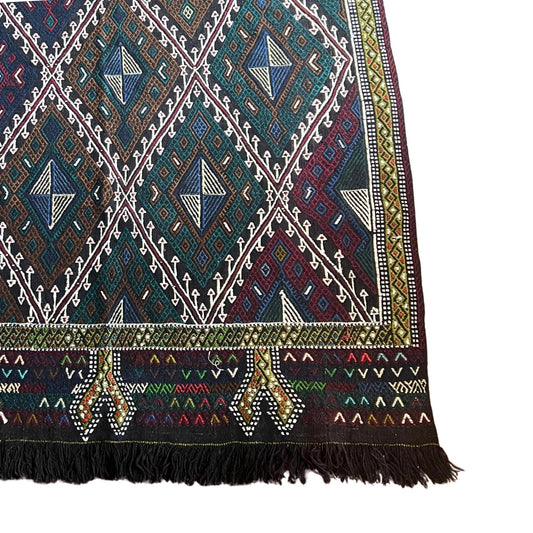 Kilim artesanal de Turquía lana hecho a mano 1,61 x 1,24