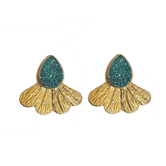 Aros Flor de medianoche - Baño de oro 22k