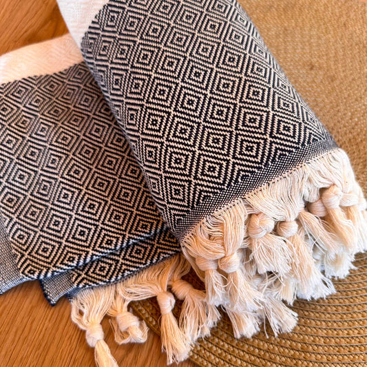 Toalla Turca Mármara Negra 1 x 1,75 m