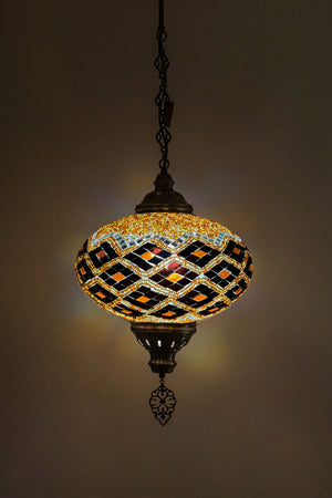 Lámpara turca colgante XXL Hajima multicolor