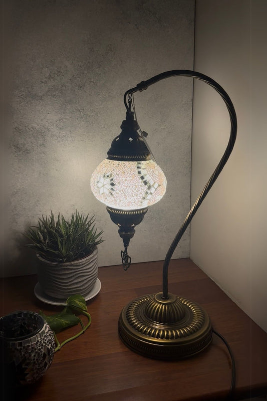 Lámpara turca cisne S Hajima blanca + ampolleta