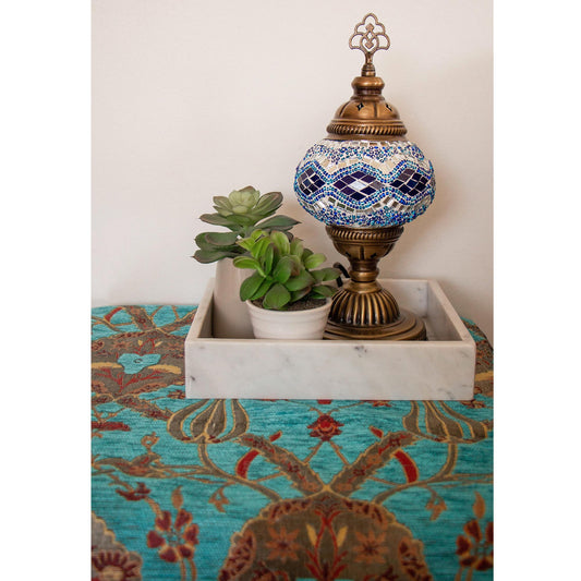 Camino de mesa 1,40 m jardín turquesa