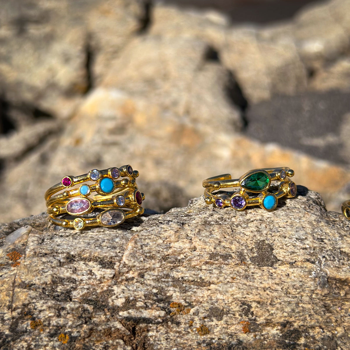 Anillo ajustable Capadocia N°5 - Baño de oro 22 k