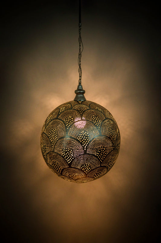 Lámpara turca colgante metal perforado a mano Musa M