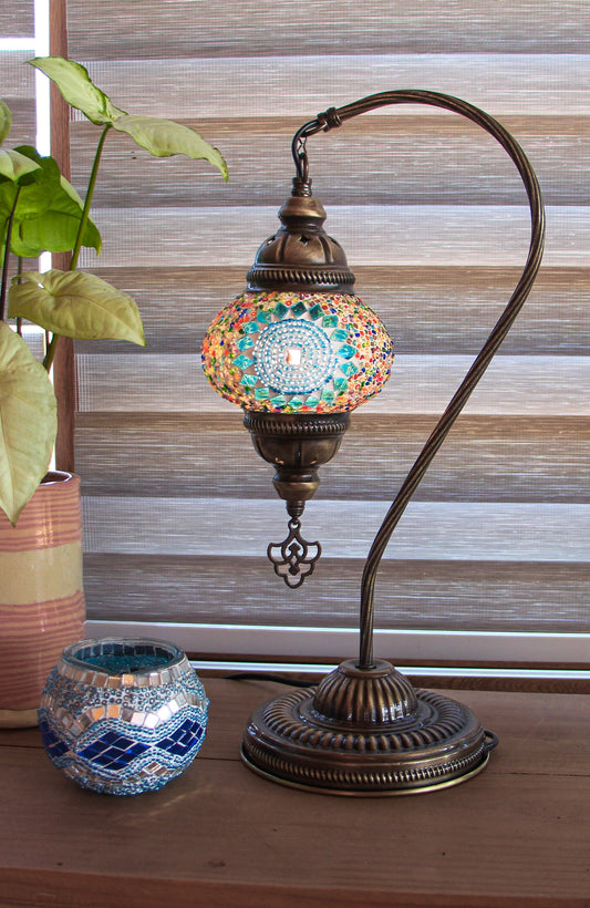 Lámpara turca cisne S Sol turquesa mix + ampolleta