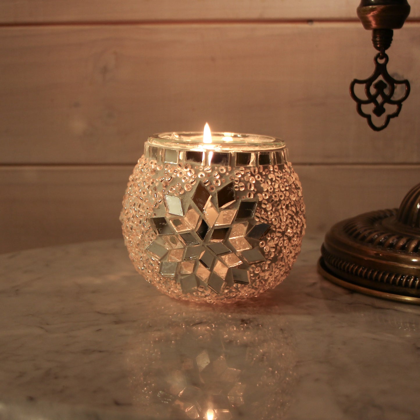 Portavela Simple estrella blanca