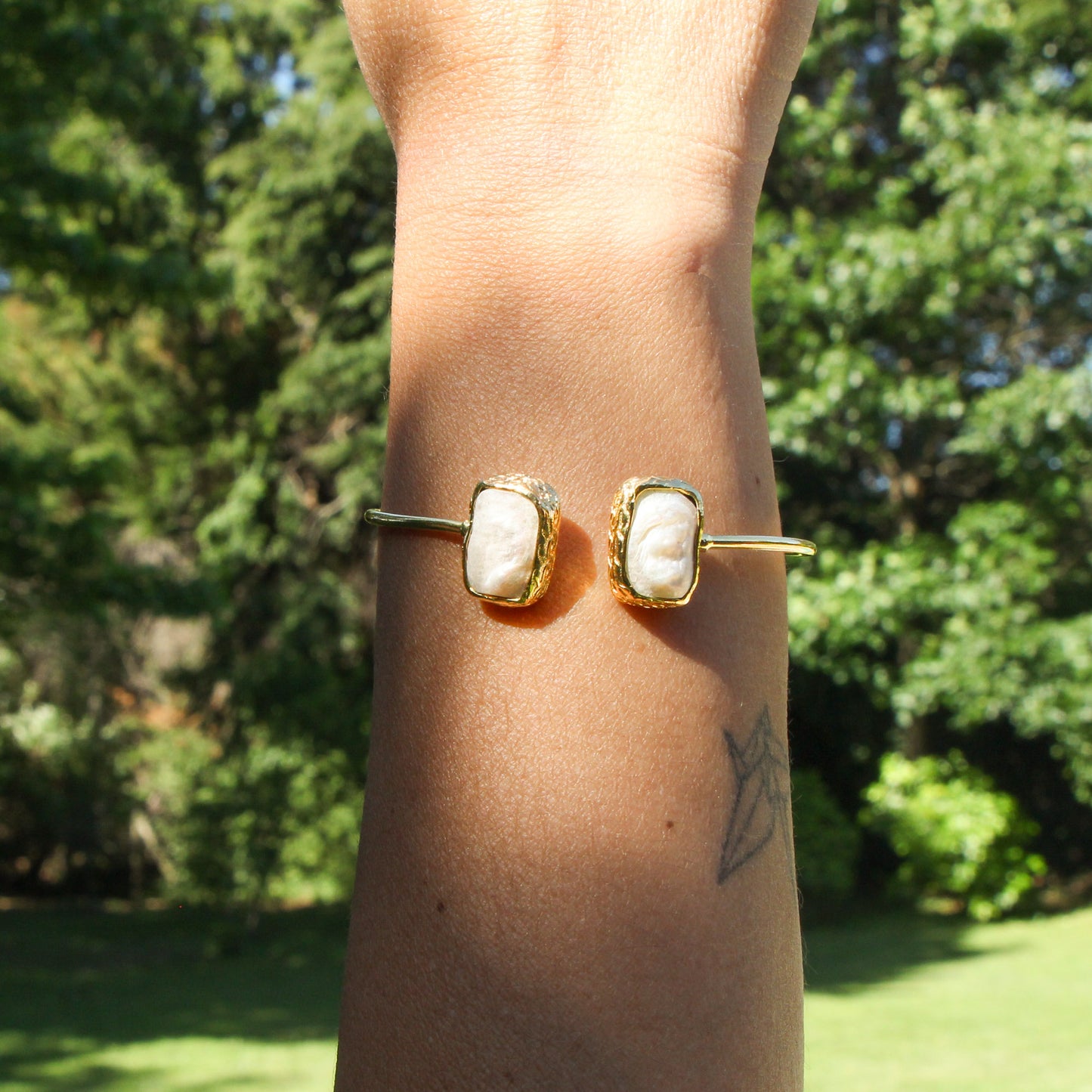 Esclava Aylin Perlas de río - Baño de oro 22k