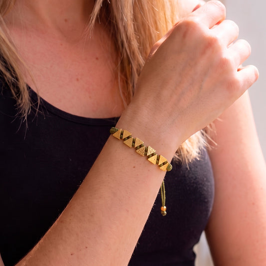 Pulsera ajustable Boho verde