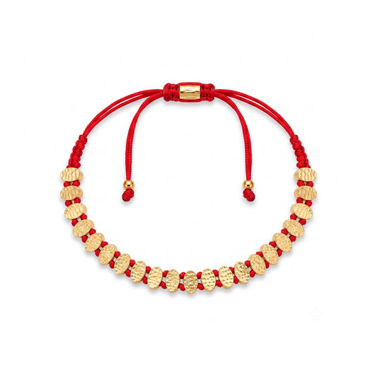 Pulsera ajustable Boho roja