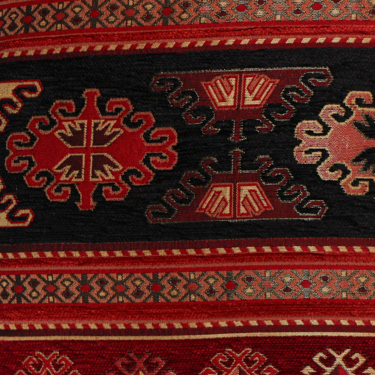 Cojín turco 44x44 Anatolia rojo y negro
