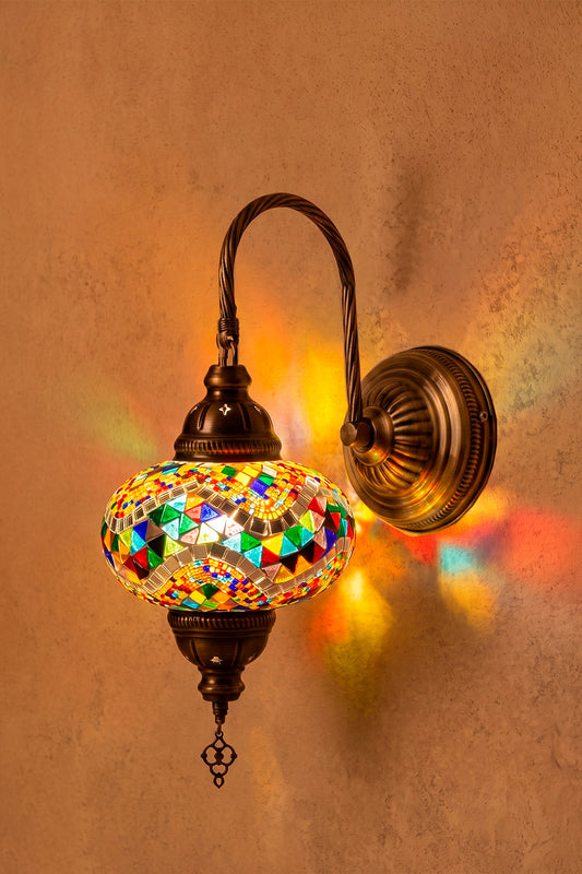 Lámpara turca de pared M Mármara multicolor + ampolleta