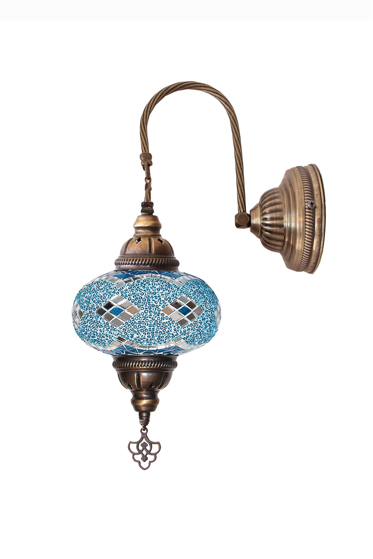 Lámpara turca de pared M Trenza turquesa + ampolleta