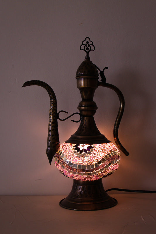 Lámpara turca de mesa Aladín morada + ampolleta