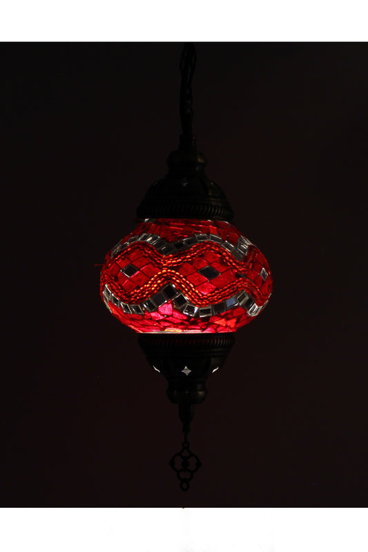 Lámpara turca de pie de 7 esferas S rojas