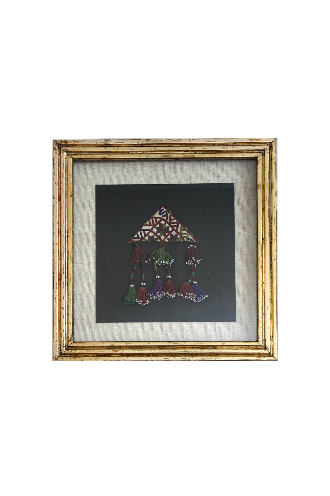 Cuadro de textil étnico muska dorado 1