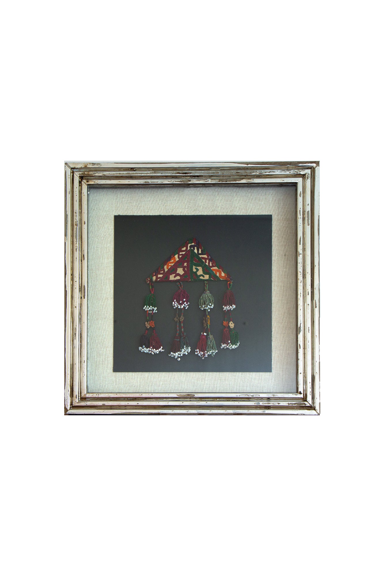 Díptico cuadros étnico Muska plateados