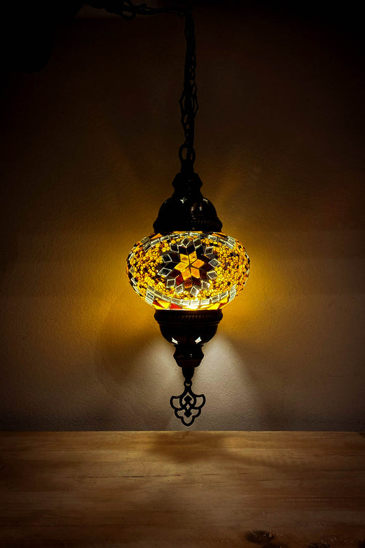 Lámpara turca colgante S Evren ambar + ampolleta