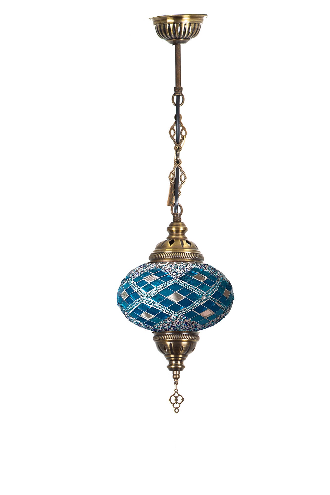 PREVENTA Lámpara turca colgante L Rumi turquesa + ampolleta