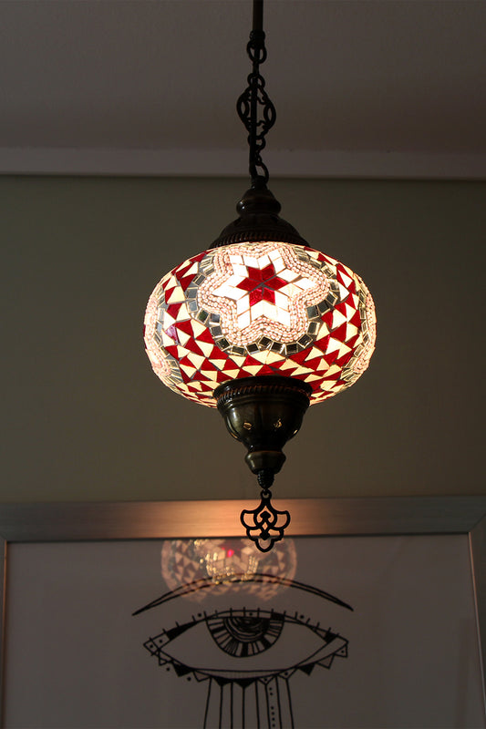 Lámpara turca colgante L Cicek Rosada + ampolleta