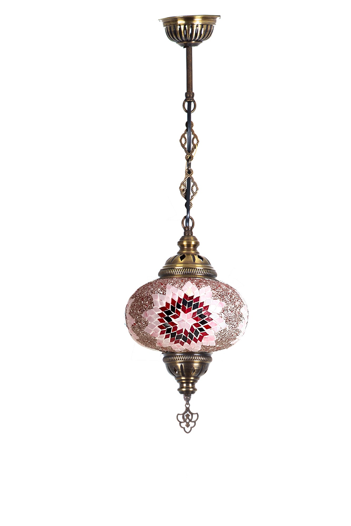 Lámpara turca colgante L Yildiz rosa + ampolleta