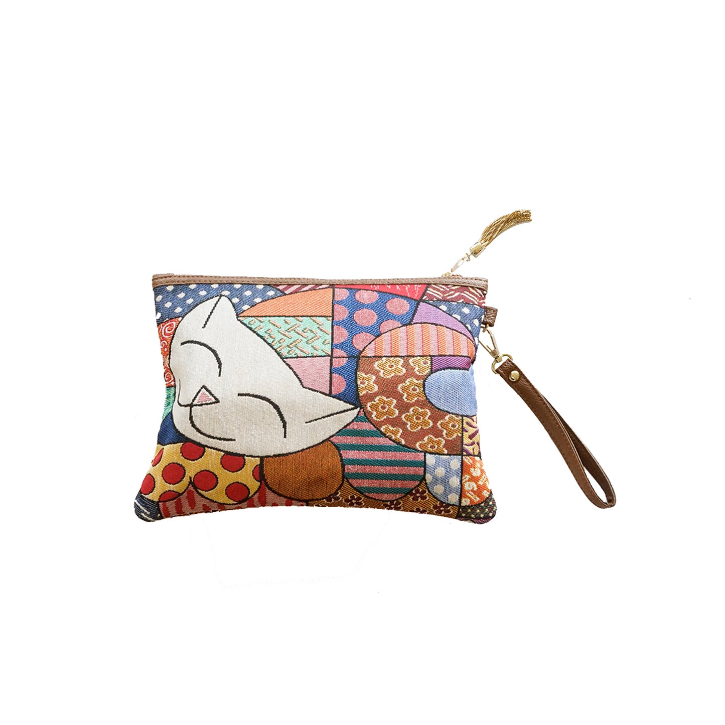 Cartera de Mano Artesanal Diseño Gato Turco