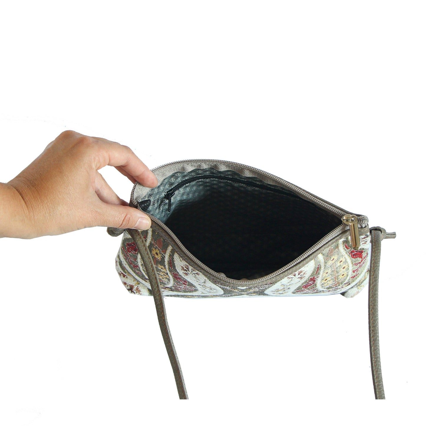 Mini cartera Tulipanes Beige