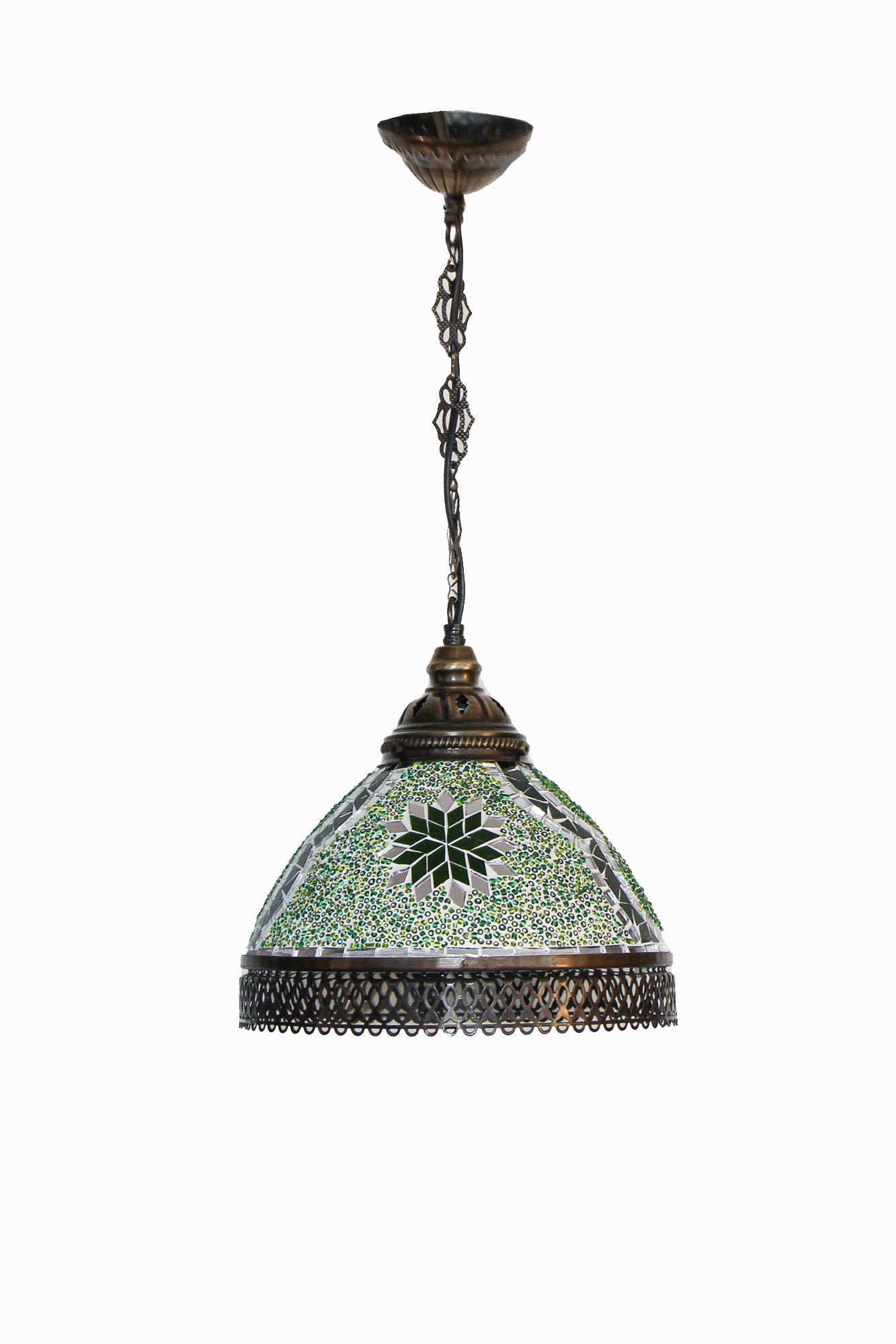 Lámpara turca colgante Tiffany Verde + ampolleta