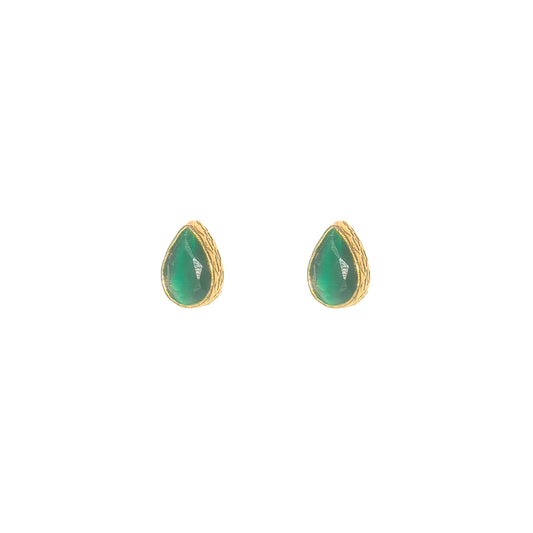 Aros Nébula Verdes - Baño de oro 22 k