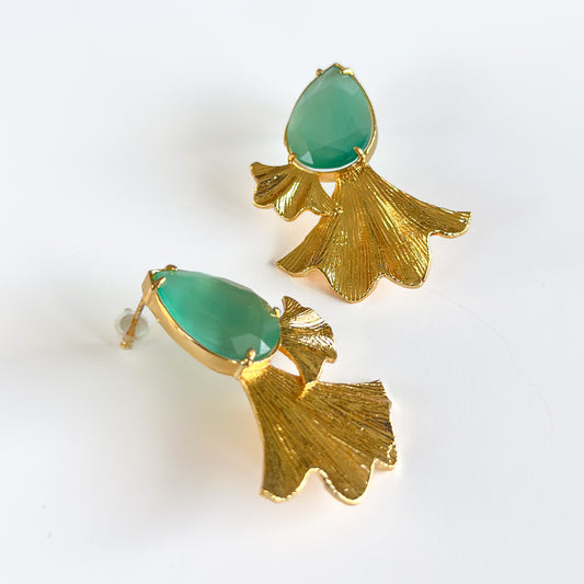 Aros Rüzgar Verdeagua - Baño de oro 22k