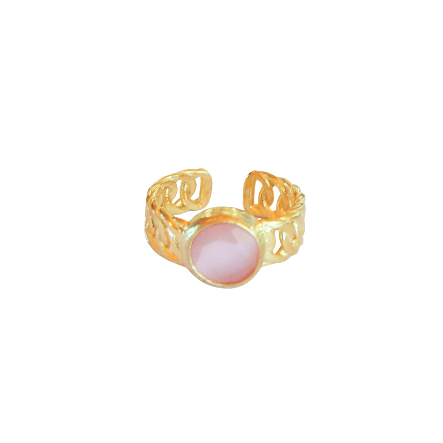 Anillo ajustable Zina Rosa - Baño de oro 22 k