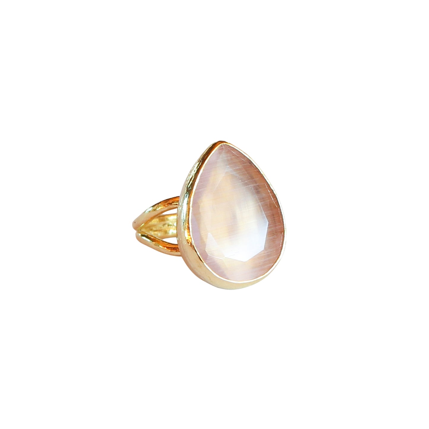 Anillo ajustable Elif Nude - Baño de oro 22 k
