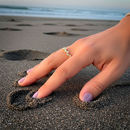 Anillo ajustable Capadocia Nº1 zircón - Baño de oro 22 k