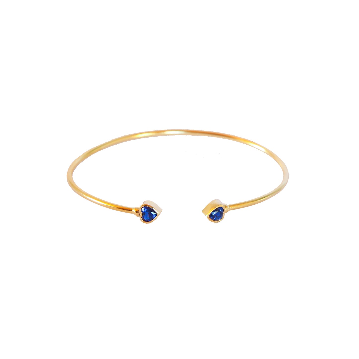 Esclava Corazones Azul marino - Baño de oro 22k