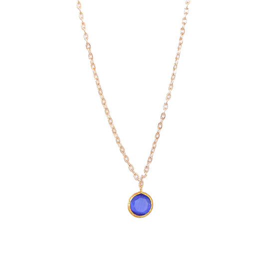 Collar cadena Bruma Azul - Baño de oro 22k