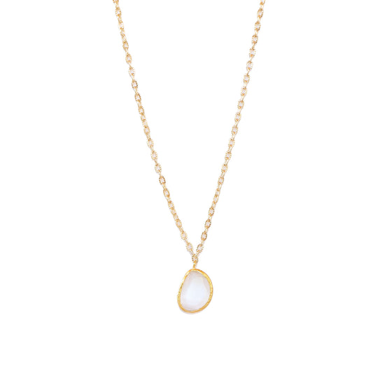 Collar cadena Aura Blanco - Baño de oro 22k
