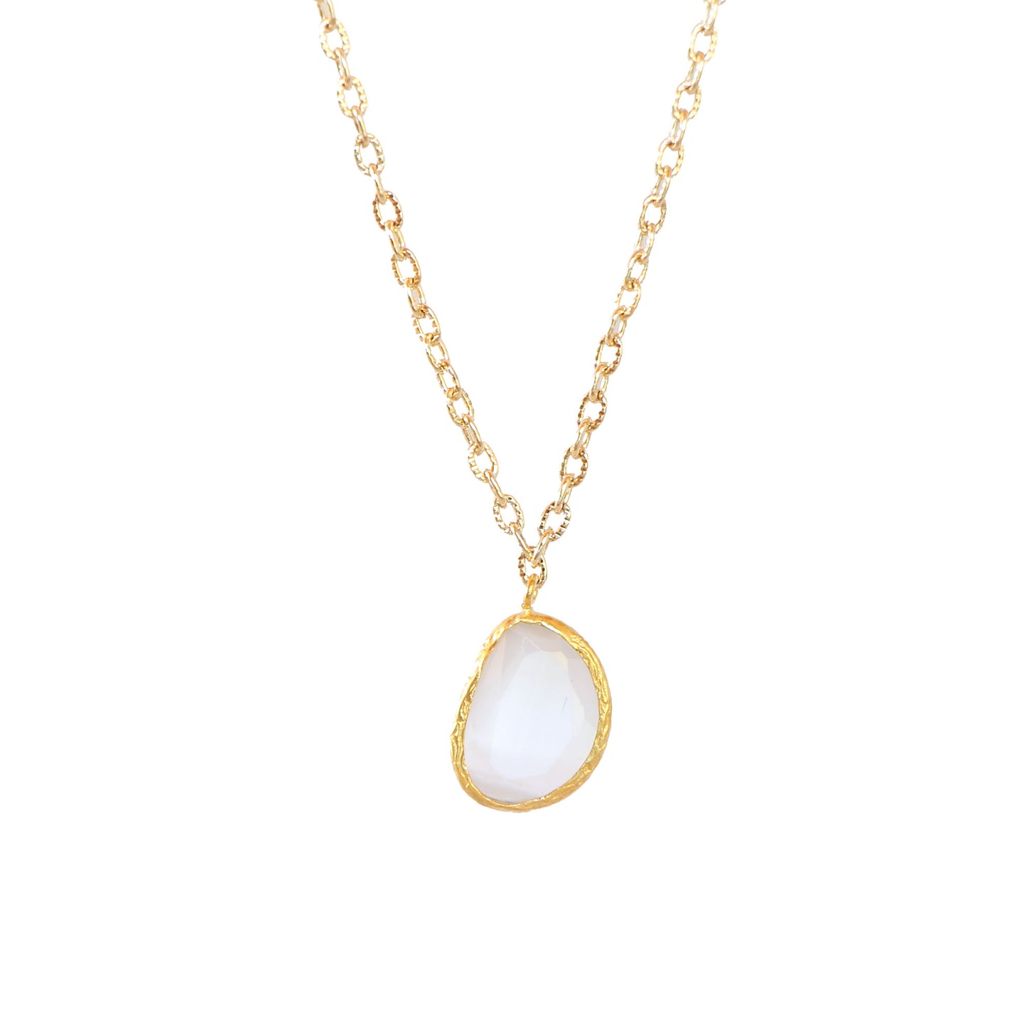 Collar cadena Aura Blanco - Baño de oro 22k