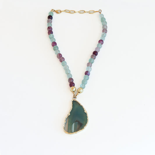 Collar Paz fluorita y ágata