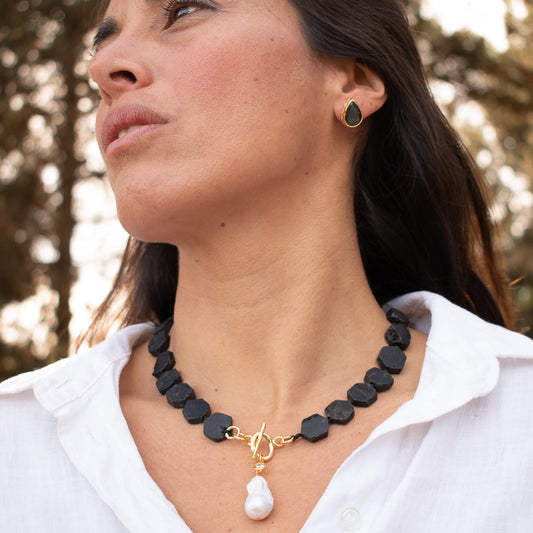 Collar de Turmalina y perla de río Hürrem