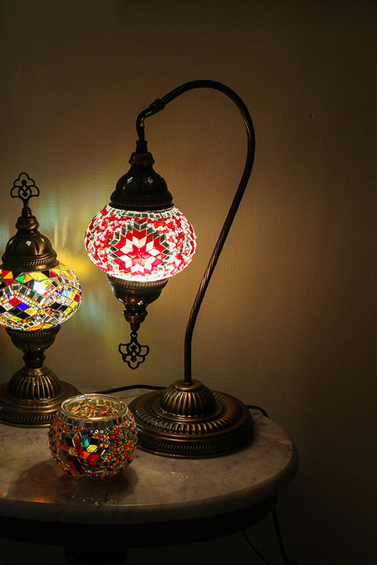 Lámpara turca cisne S estrella rosada + ampolleta