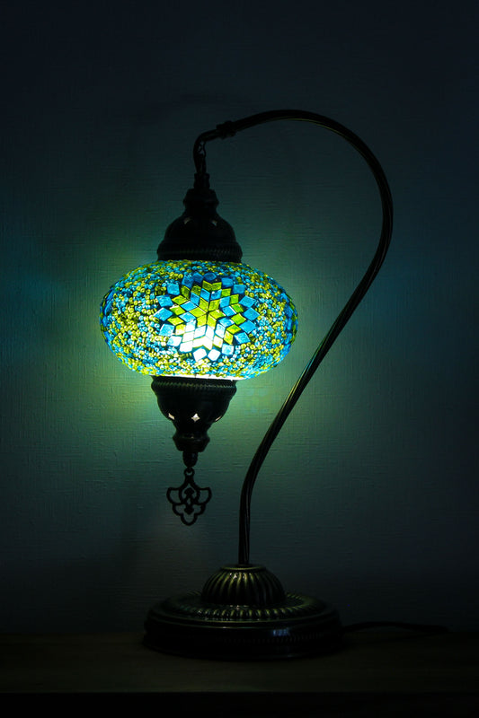 PREVENTA Lámpara turca cisne M turquesa y verde + ampolleta