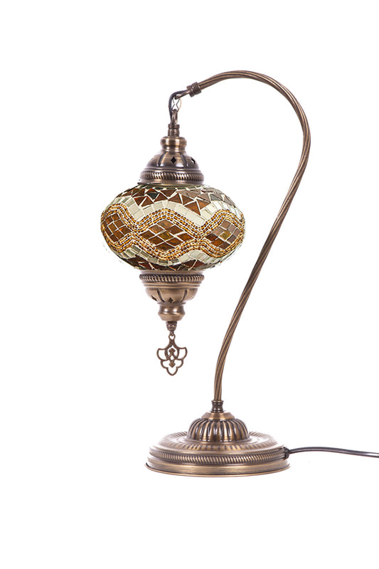 Lámpara turca cisne M Rombos ámbar + ampolleta