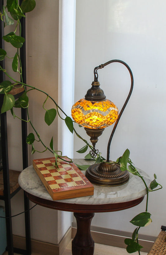 Lámpara turca cisne M Rombos ámbar + ampolleta