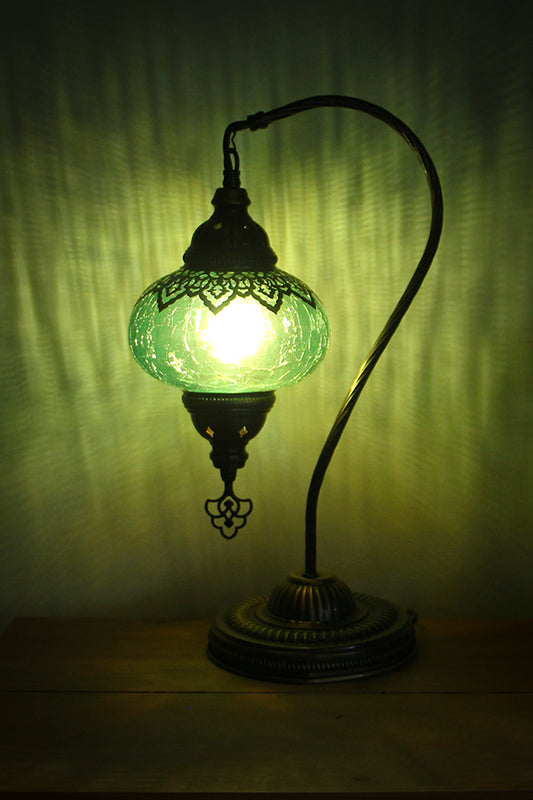 PREVENTA Lámpara turca cisne M craquelada verde + ampolleta