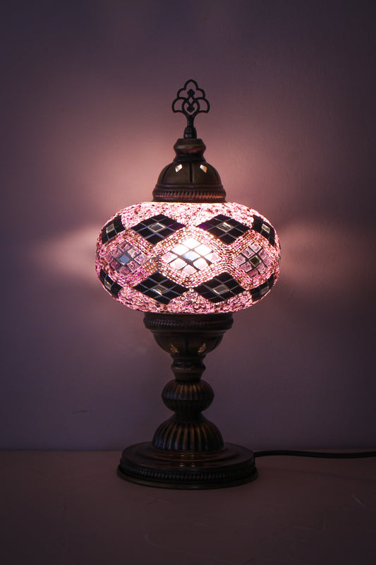 Lámpara turca de mesa L rumi morada + ampolleta