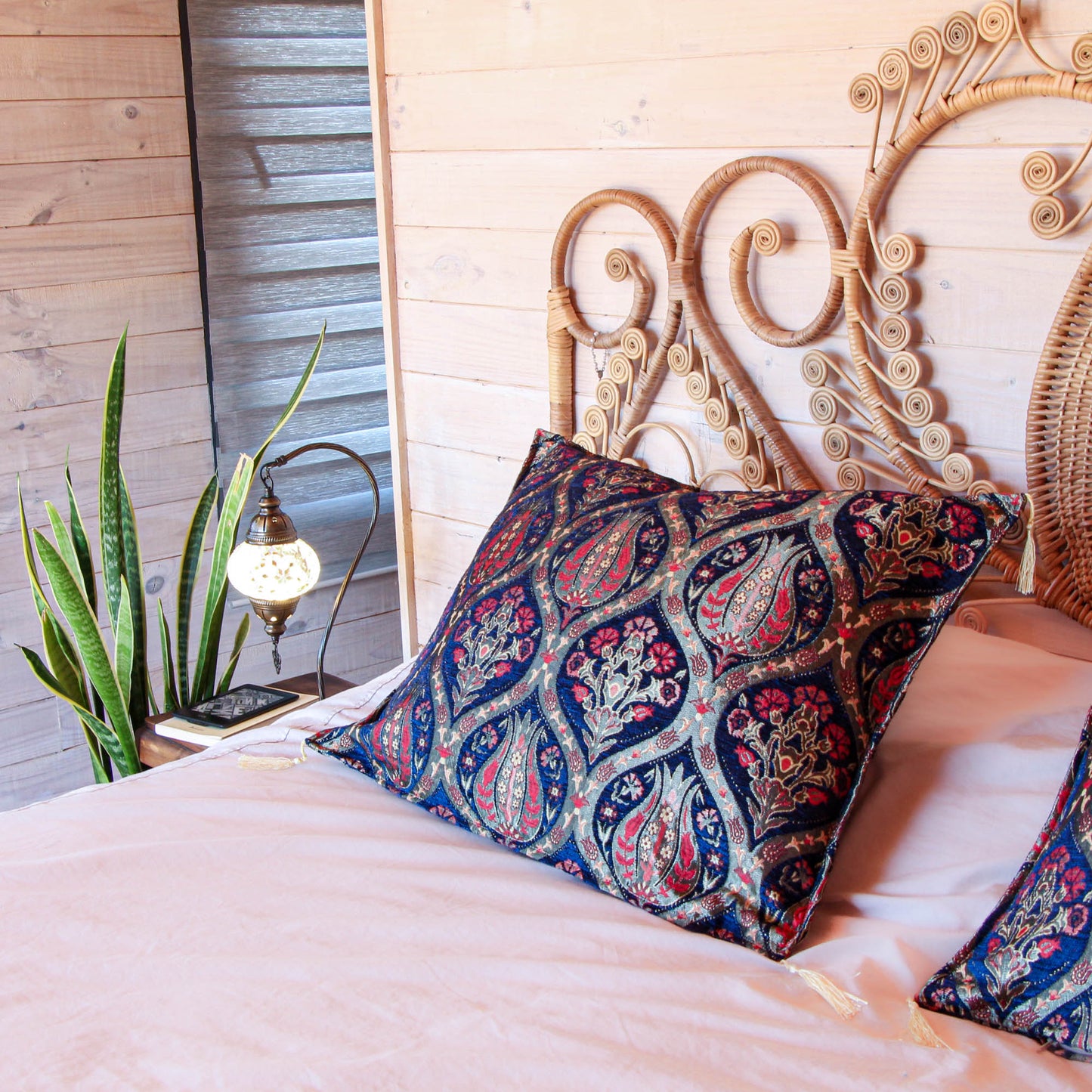 Pack de 2 Almohadones Tulipanes Azul oscuro