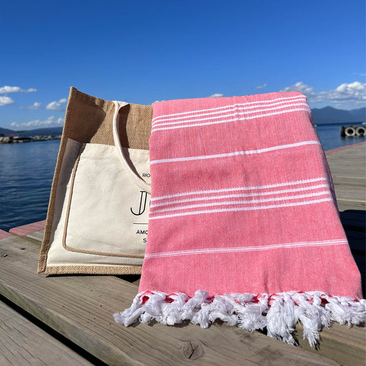 Toalla Turca de Algodón Antalya Roja 90 x 170 cms